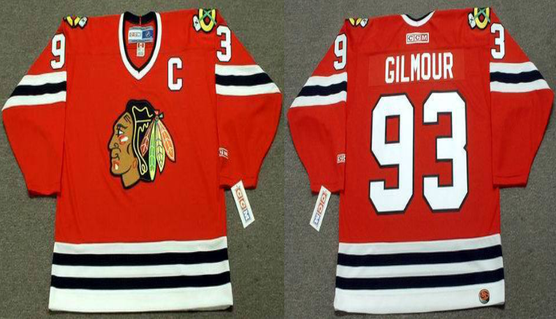 2019 Men Chicago Blackhawks #93 Gilmour red CCM NHL jerseys->chicago blackhawks->NHL Jersey